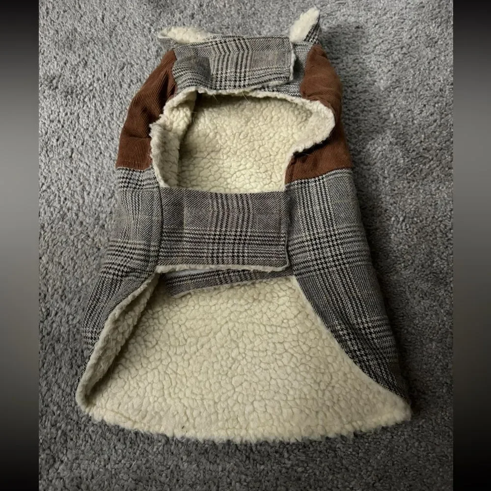 Eddie Bauer PET Plainfield Coat, Plaid Brown/Gray Size Medium